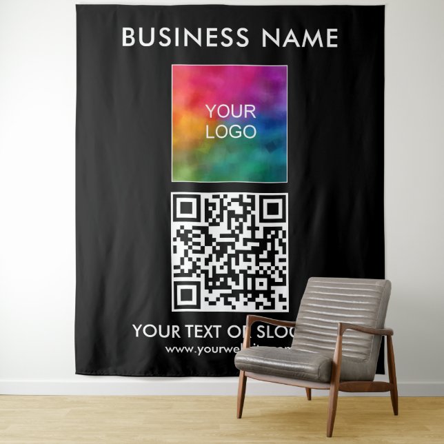 Tenture Séminaire client Logo du parti Code QR Contexte (En situation)
