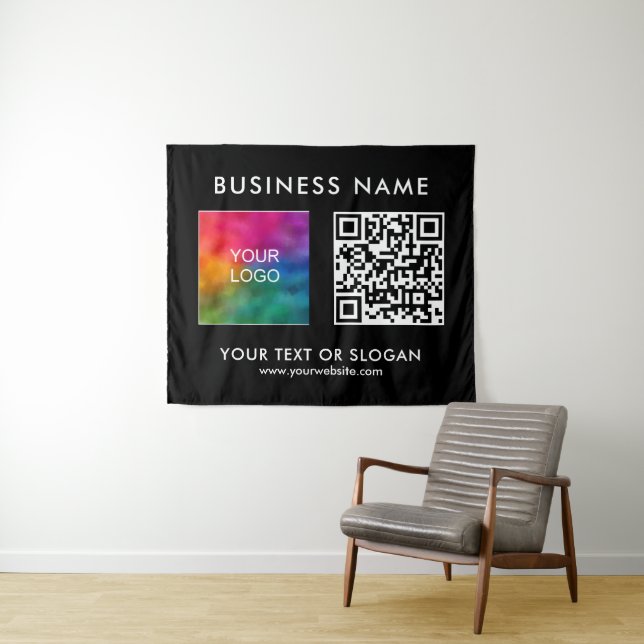 Tenture Séminaire de fêtes Texte du logo Code QR Contexte (En situation (horizontale))