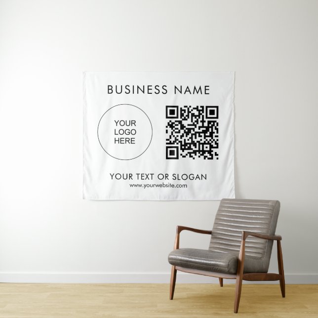 Tenture Séminaire de fêtes Texte du logo Code QR Contexte (En situation (horizontale))
