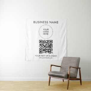Tenture Séminaire d'événements Logo du parti Texte Code QR