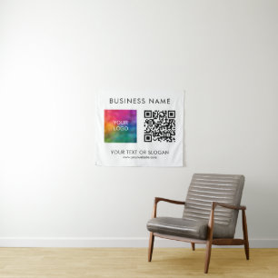 Tenture Séminaire personnalisé Événement QR Code Logo fond