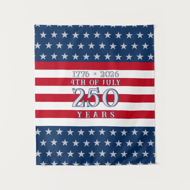 Tenture Semiquincentennial Navy Stars & Stripes 250 Years  (Devant)