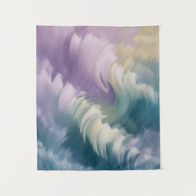 Tenture Serene Pastel Abstrait Wave Dreamy Art (Devant)