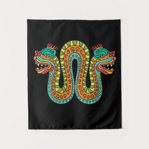 Tenture Serpent Double Tête Aztèque Mexique Art
