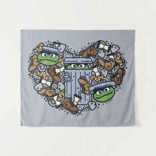 Tenture Sésame Sésame   Oscar the Grouch Doodle Heart