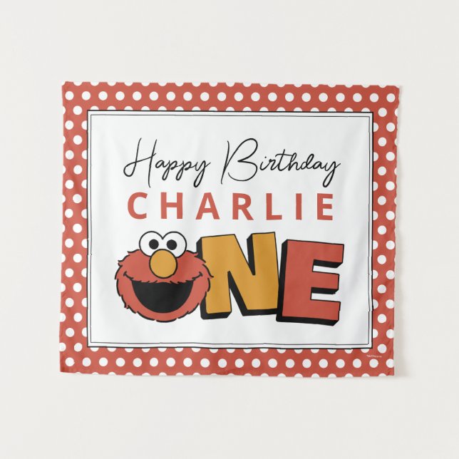 Tenture Sesame Street | Elmo - Premier Anniversaire (Devant (Horizontal))