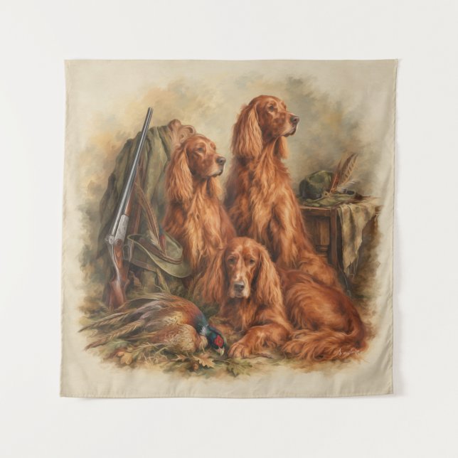 Tenture Setter Irlandais ,Art  (Devant)