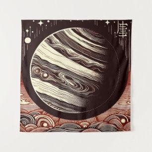 Tenture SF Jupiter Gravure sur bois 2