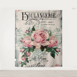 Tenture shabby chic, découpage, victorien, français chic, 