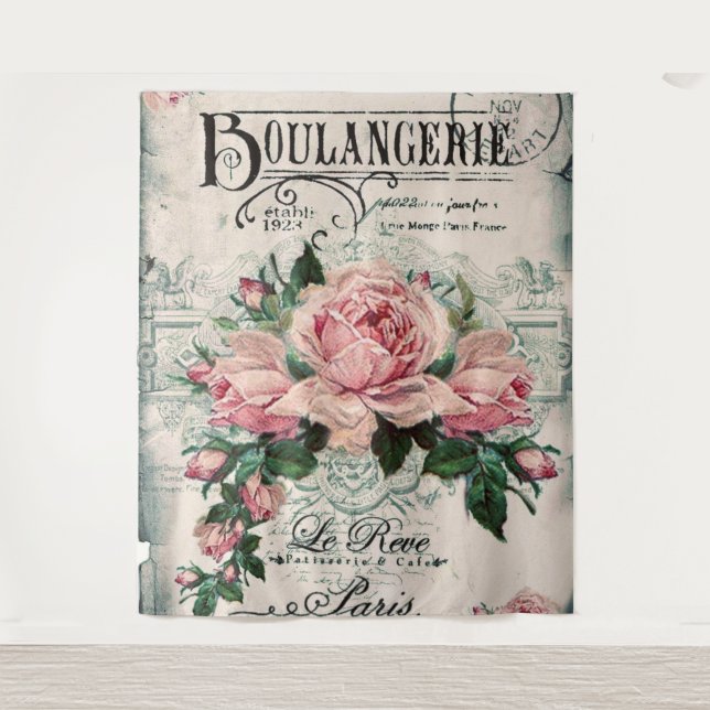 Tenture shabby chic, découpage, victorien, français chic,  (Devant)