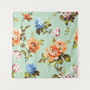 Tenture Shabby Chic Rose Motif Vintage