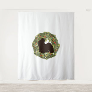 Tenture Shadow Silhouette Shih Tzu dans une couronne