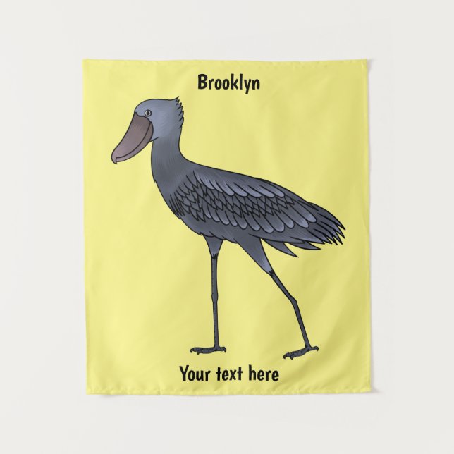 Tenture Shoebill bird cartoon illustration (Devant)