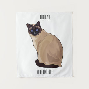 Tenture Siamese cat cartoon