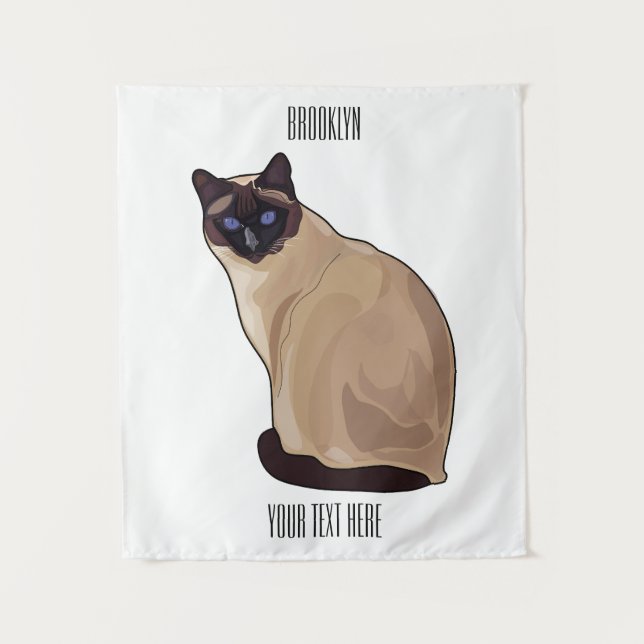 Tenture Siamese cat cartoon (Devant)