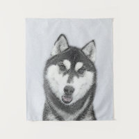 Sibérie Husky (noir et blanc) Peinture Chien Art