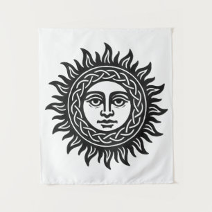 Tenture Sigil du Visage Solaire – Emblème du Soleil Noir