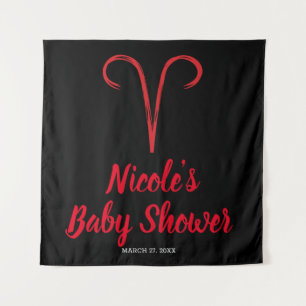 Tenture SIGNE ARRIÈRE Astrologie rouge Zodiac Party