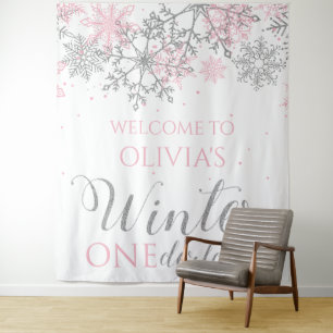 Tenture Signe de bienvenue flocon de neige de Winter ONEde