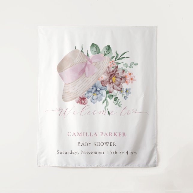 Tenture Signe de bienvenue pour Baby Shower Chapeau de Jar (Devant)