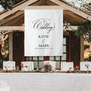 Tenture Signe de tissu de calligraphie pour notre mariage