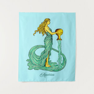 Tenture Signe du zodiaque Verseau, Femme avec de l'eau cou
