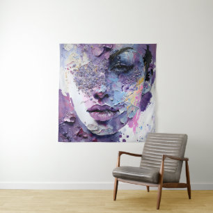 Tenture "Silence cristalline" - Portrait pourpre