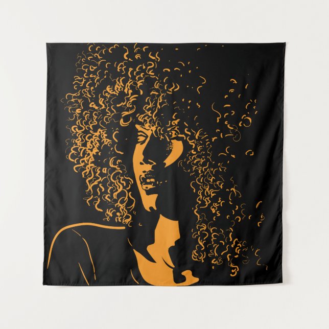 Tenture Silhouette africaine : Contraste Vintage. (Devant)