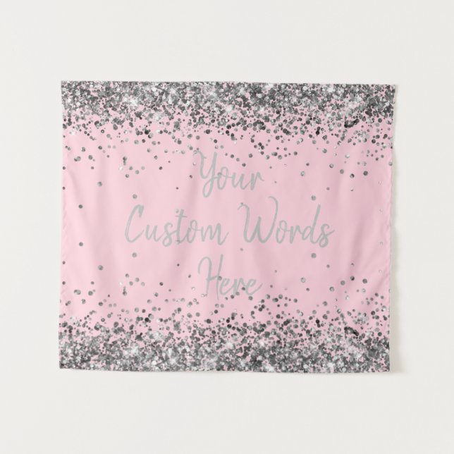 Tenture Silver Light Rose Anniversaire Fête Photo Booth Pr (Devant (Horizontal))
