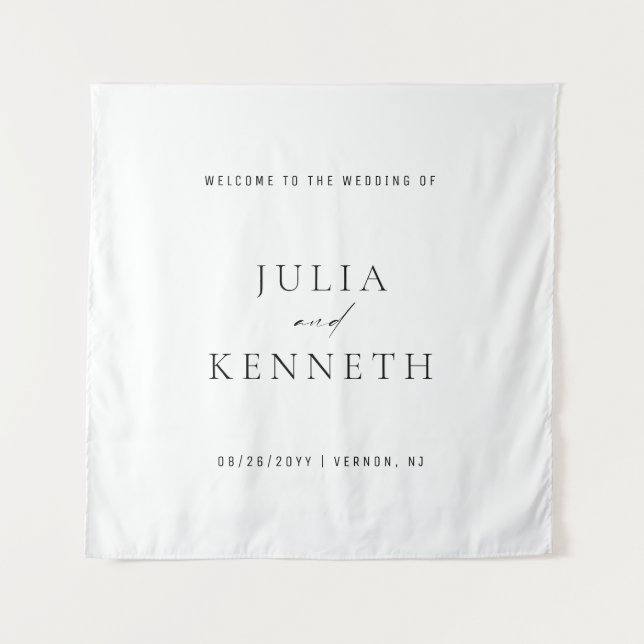 Tenture Simple Clean Elegant Wedding Welcome Sign (Devant (Horizontal))