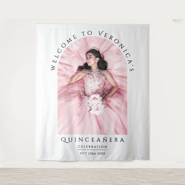 Tenture Simple Design Blanc Avec Photo Typo Classique (Devant)