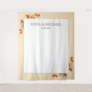 Tenture Simple Élégant Mariage Automne Photo Booth fond