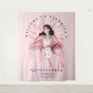 Tenture Simple Fille Blush rose Anniversaire Photo