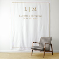 Simple Fond de Mariage Monogramme en Or Antique