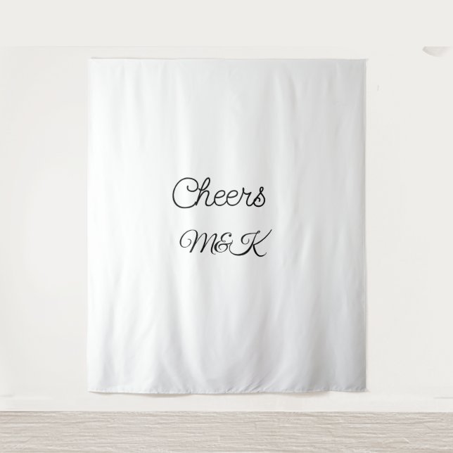 Tenture Simple minimal ajouter nom acclamations couple nom (Devant)