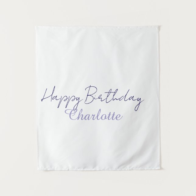 Tenture SIMPLE MINIMAL.CUTIE AJOUTER NOM BÉBÉ joyeux anniv (Devant)