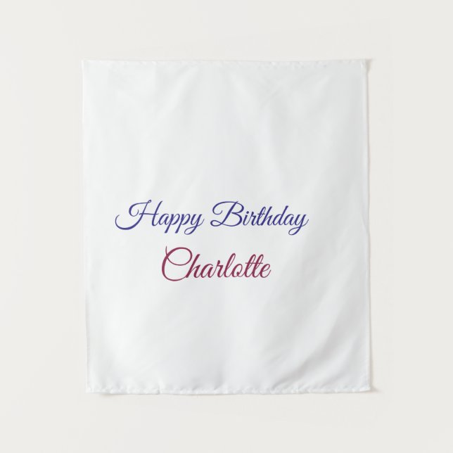 Tenture SIMPLE MINIMAL.CUTIE AJOUTEZ NOM BÉBÉ joyeux anniv (Devant)