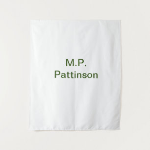 Tenture Simple minimal green add your text name photo cust