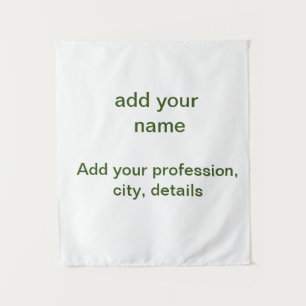 Tenture Simple minimal vert ajoutez votre texte nom photo