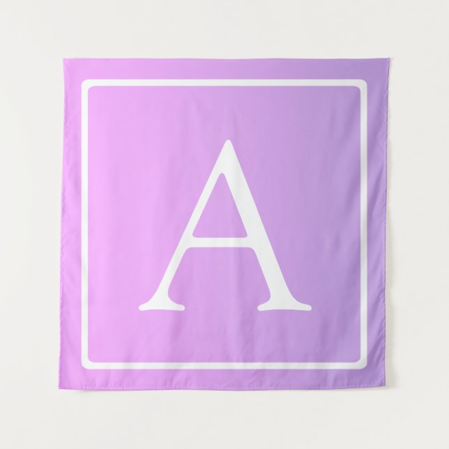 Tenture Simple Monogramme | Dégradé Rose/Violet Subtil (Devant)
