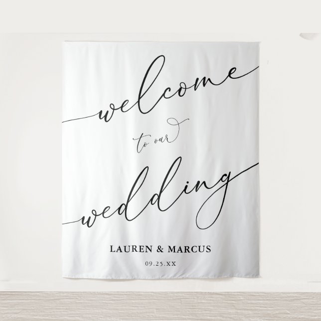 Tenture Simple Script Elegant Mariage fond (Devant)