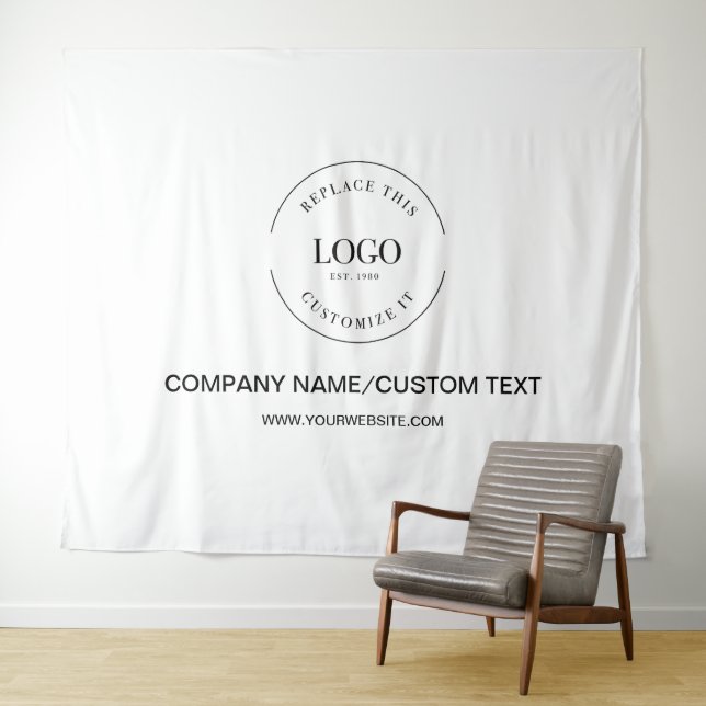 Tenture Simple texte de logo personnalisé site web toile d (En situation (horizontale))