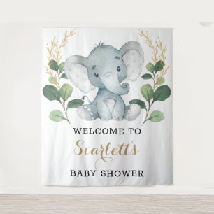 Tenture Simple végétation éléphant doré Bienvenue Baby Sho