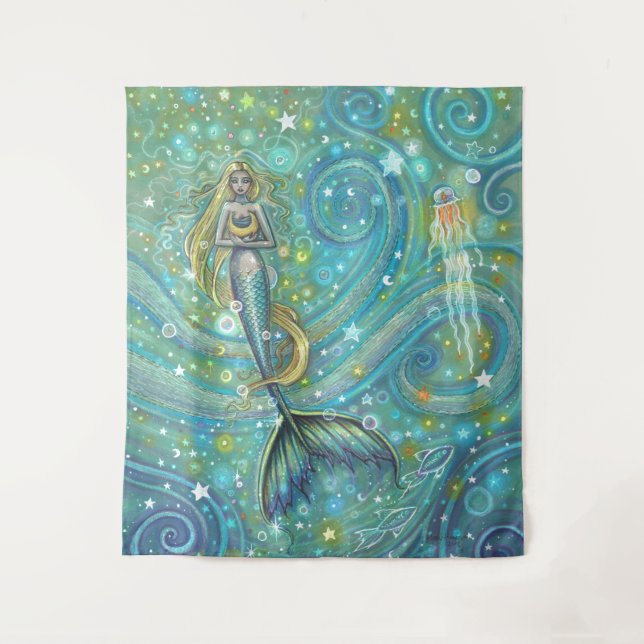Tenture Sirène de mer scintillante et décoration murale de (Devant)