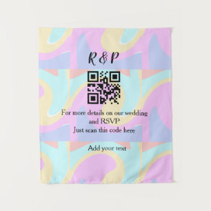 Tenture site web de mariage rsvp q r code ajouter nom text