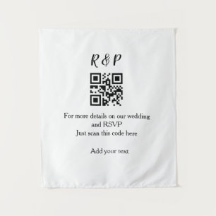 Tenture site web de mariage rsvp q r code ajouter nom text