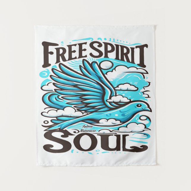Tenture Sky Bird avec l'esprit et l'âme libres (Devant)