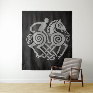 Tenture Sleipnir et Odin Symbole Mythologie Nordique Desig