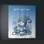 Tenture Sliding Snowman Christmas Holiday Backdrop<br><div class="desc">Belle neige glissante Noël Snowman Contexte</div>