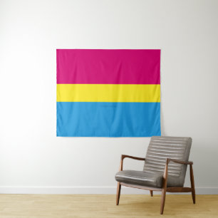 Tenture SlipperyJoe pansexuel drapeau de la fierté rose am